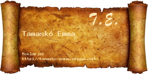 Tamaskó Emma névjegykártya